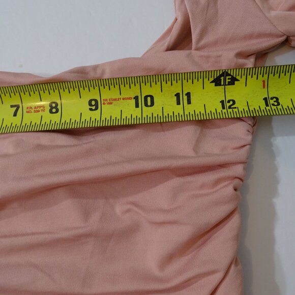 Oh Polly Flatter Me Pink Ruched Long Sleeve Bodycon Mini Dress Women Size 2 - Picture 9 of 12